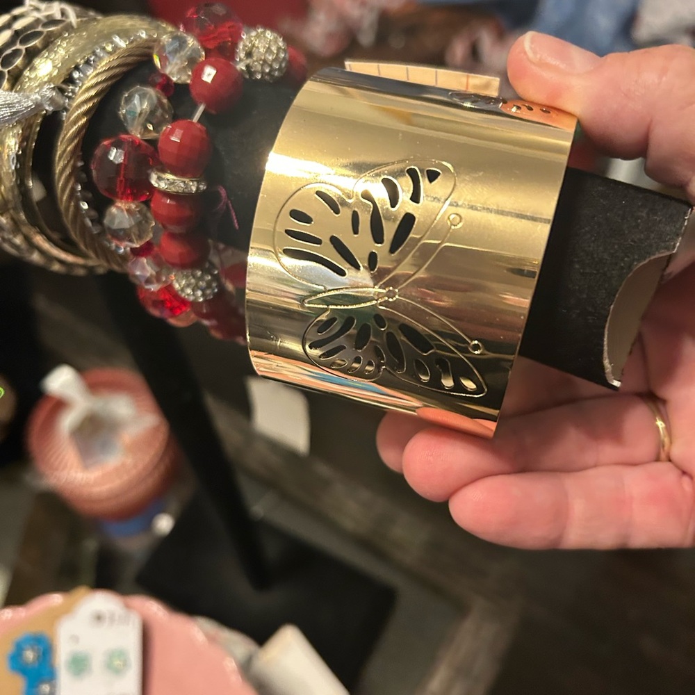 Gold Butterfly Cuff Bracelet
